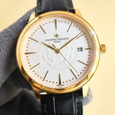 VACHERON CONSTANTIN Best Edition with 9015 Movement Gold Cowhide Black Watch Strap 40mm Watch